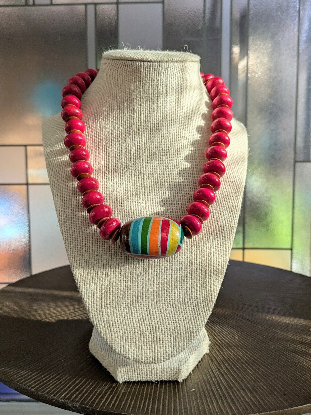 Vintage Wooden Beaded Necklace